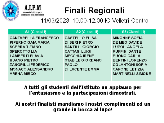 Finale regionale GMM 2023