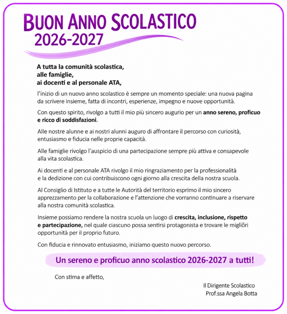 Auguri buon a.s. 2026-27